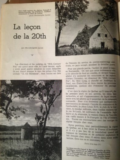 Figure 3 Article d’Herménégilde Lavoie, « La leçon de la 20th Century Fox », dans La Belle Province.