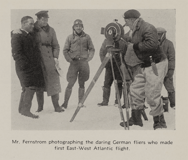 Figure 3: Fernstrom with his Akeley camera. American Cinematographer (December 1930): 17.