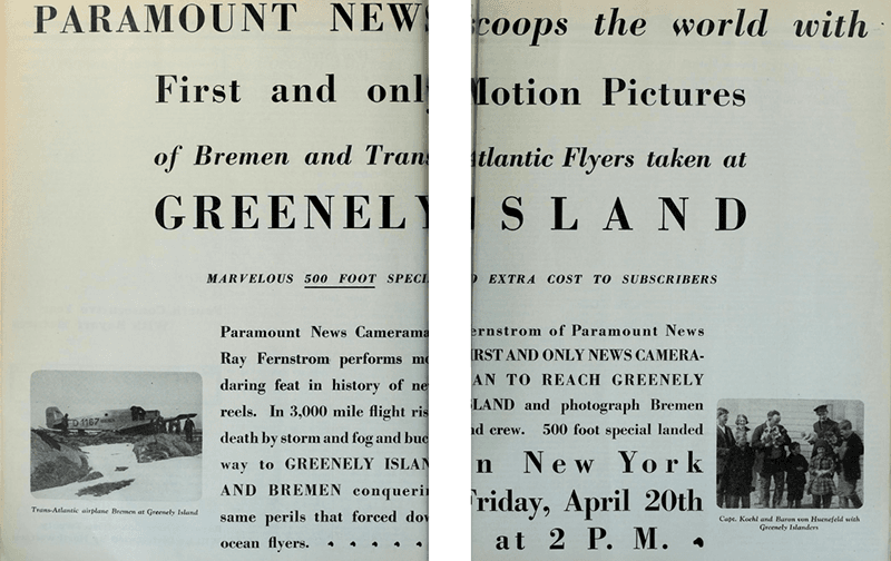 Figure 7: Film Daily (22 April 1928): 6-7. Source: Media History Digital Library.