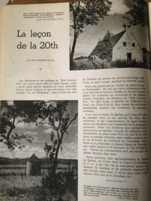 Figure 3 Article d’Herménégilde Lavoie, « La leçon de la 20th Century Fox », dans La Belle Province.
